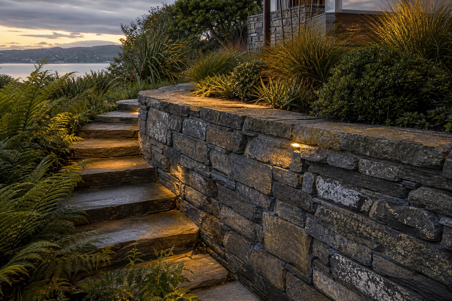 Natural multi-colour stone wall texture